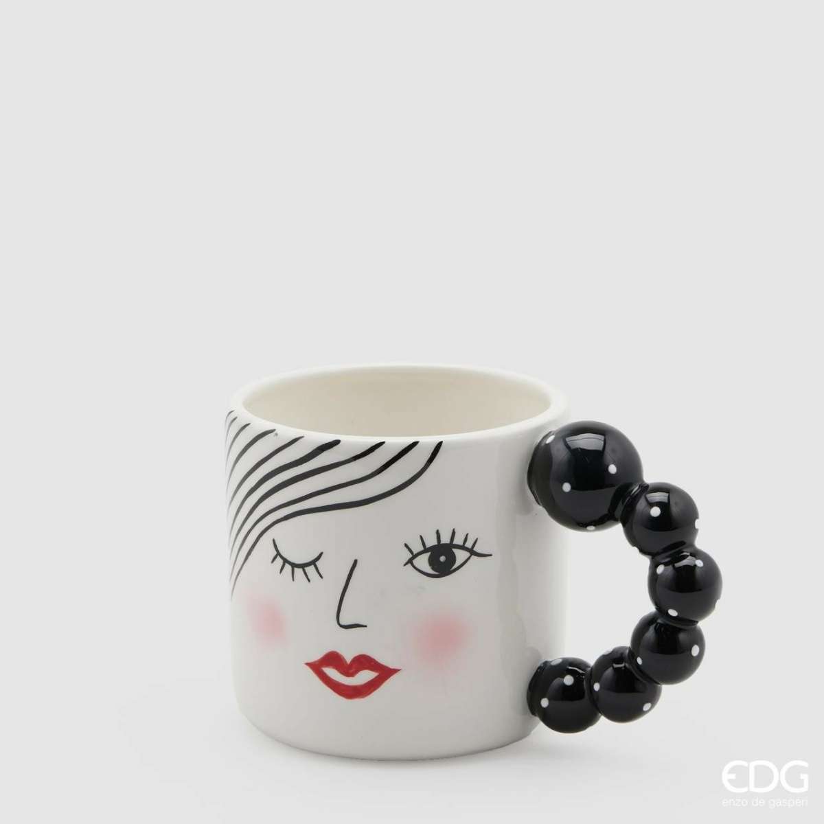 Immagine del prodotto Mug Lady con manico in Perle a Pois h10 x ø10 cm | EDG Enzo De Gasperi