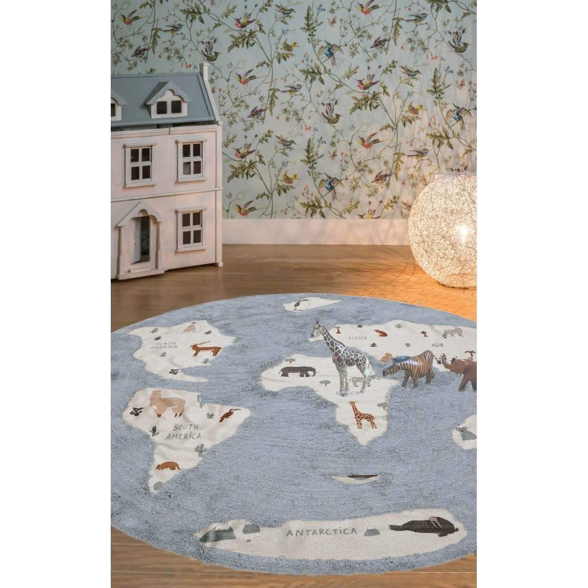 Immagine del prodotto Tappeto Rotondo per bambini Mappa del Mondo ø 140 cm (2 Colori) | AFK Living