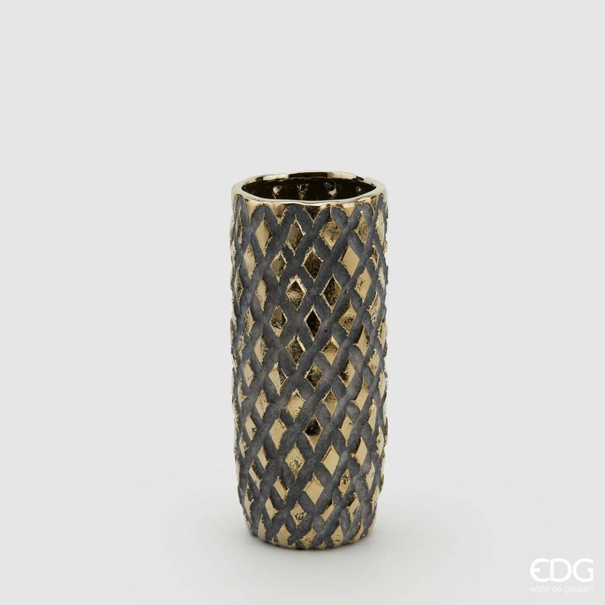 Immagine del prodotto Vaso a Rombi in Ceramica Oro (2 misure) | EDG Enzo De Gasperi