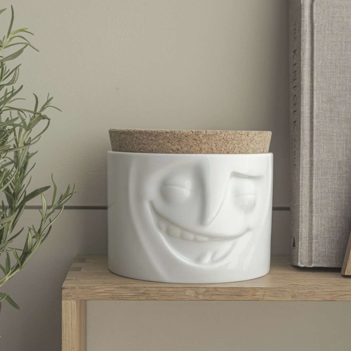 Immagine del prodotto Barattolo in Ceramica Piccolo Allegro 3D con Tappo in Sughero | TASSEN By Fiftyeight Products