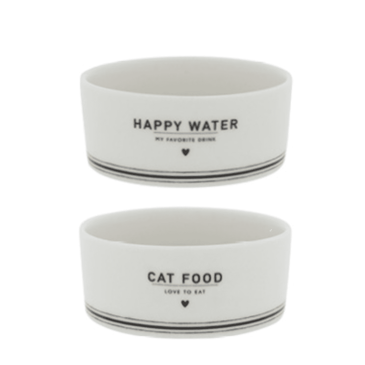 Immagine del prodotto Set 2 Ciotole Cibo e Acqua per Gatti Cat Food & Happy Water | Bastion Collections