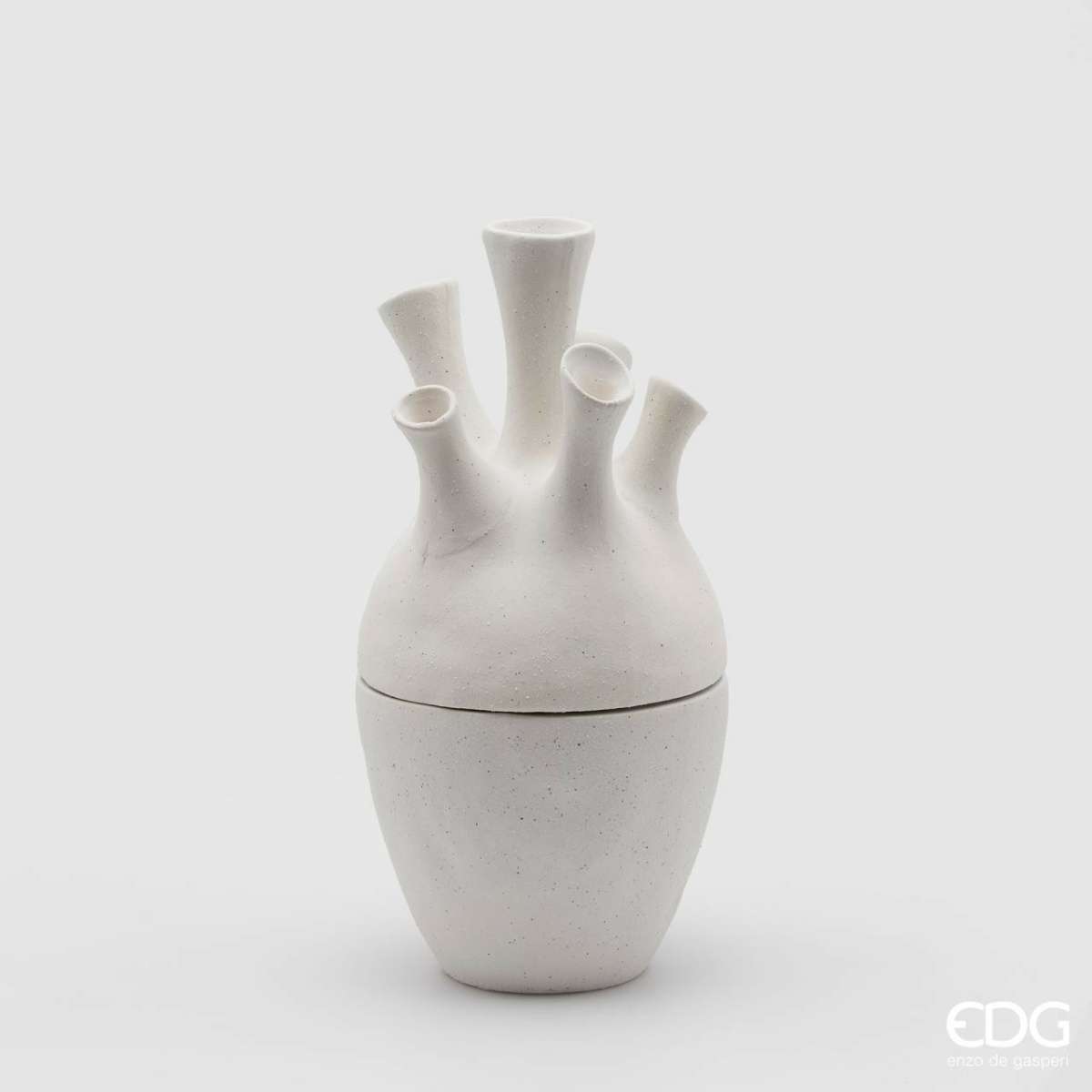 Immagine del prodotto Vaso Cuore Chakra Grande in Ceramica Bianca | EDG Enzo De Gasperi