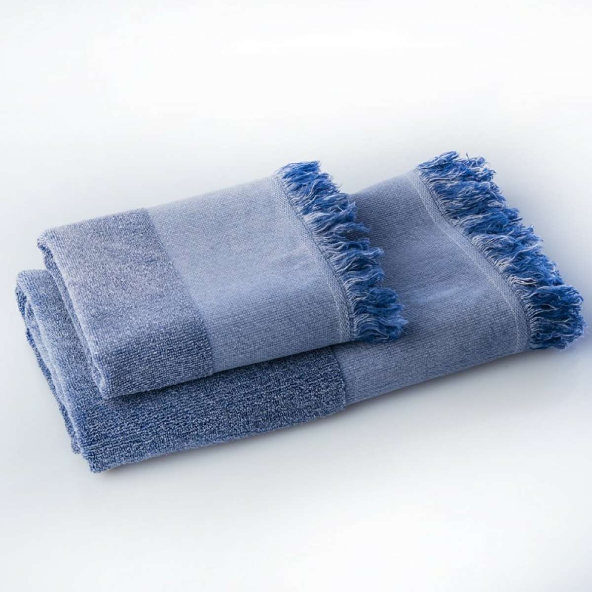 Immagine del prodotto Set Asciugamani Viso+Ospite Hugo in 100% Spugna di puro Cotone con frange | Pietro Zanetti Home