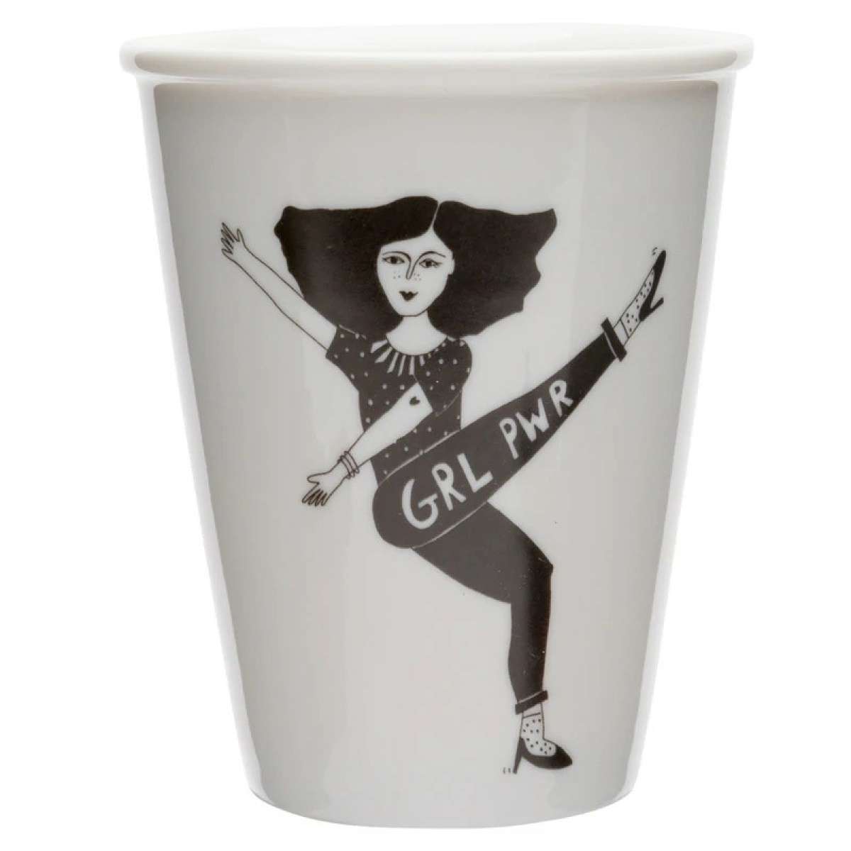Immagine del prodotto Tazza Bicchiere Girl Power in Porcellana ø8xh9,5 cm | Helen B.