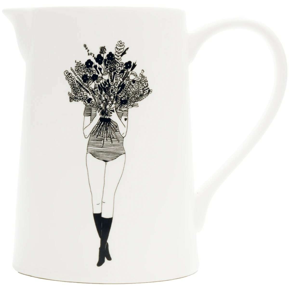 Immagine del prodotto Brocca con manico in Porcellana Flower Girl ø 10 x 14,5 h | Pietro Zanetti Home