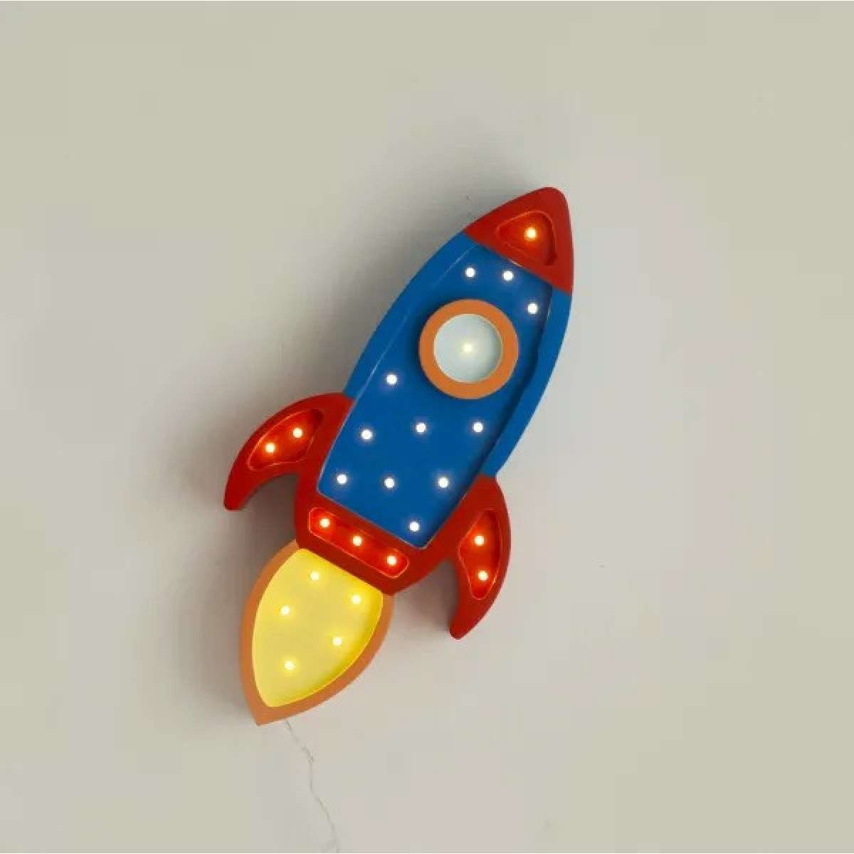 Immagine del prodotto Lampada in Legno Space Rocket Navy/Red | Little Lights