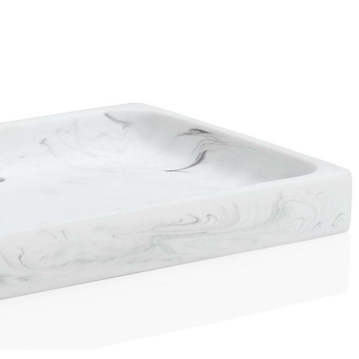 Immagine del prodotto Piattino Rettangolare in Poliresina effetto Marmo Bianco | A. House