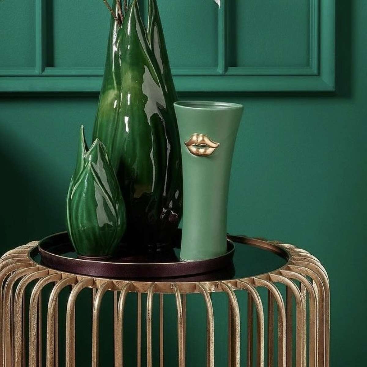 Immagine del prodotto Vaso Kiss in Ceramica Verde - 2 Misure | EDG Enzo De Gasperi
