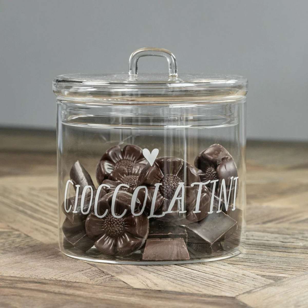 Immagine del prodotto Barattolo in vetro borosilicato Cioccolatini Cuore ø12 cm | Simple Day