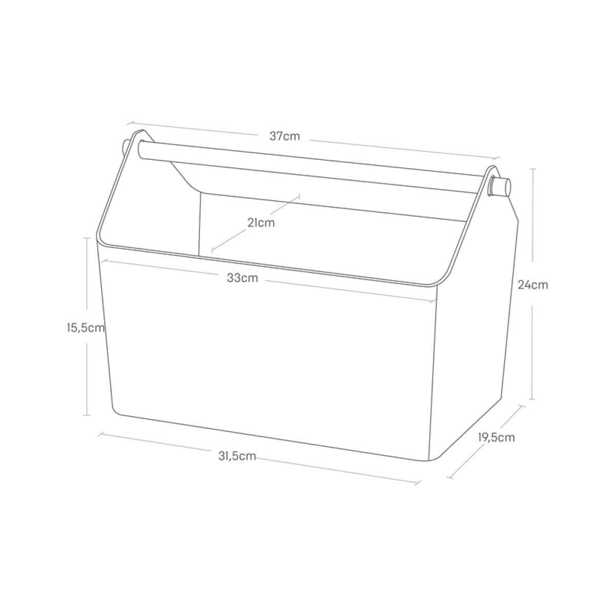 Immagine del prodotto Box Portaoggetti Bianco con Manico in Legno | Yamazaki