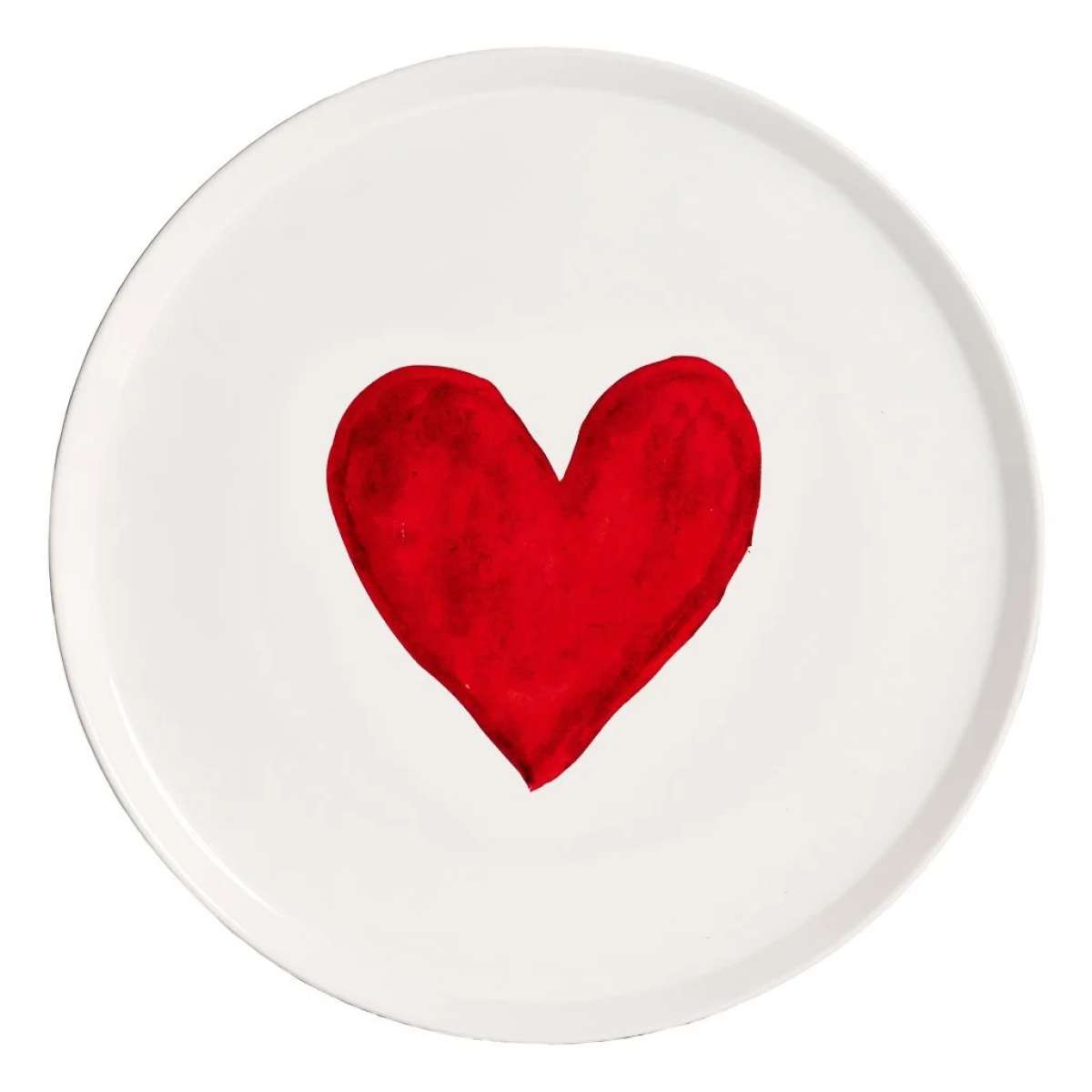 Immagine del prodotto Piatto Pizza in Ceramica Cuore Rosso Acquerello 31,5 cm | Simple Day