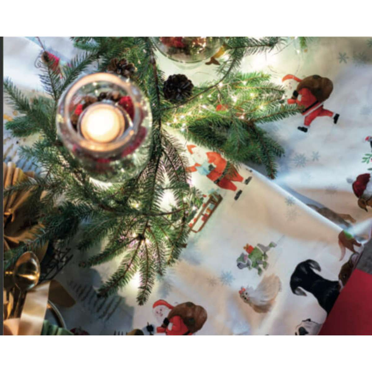 Immagine del prodotto Tovaglia Rettangolare Jingle Woof in 100% Cotone | Tessitura Toscana Telerie