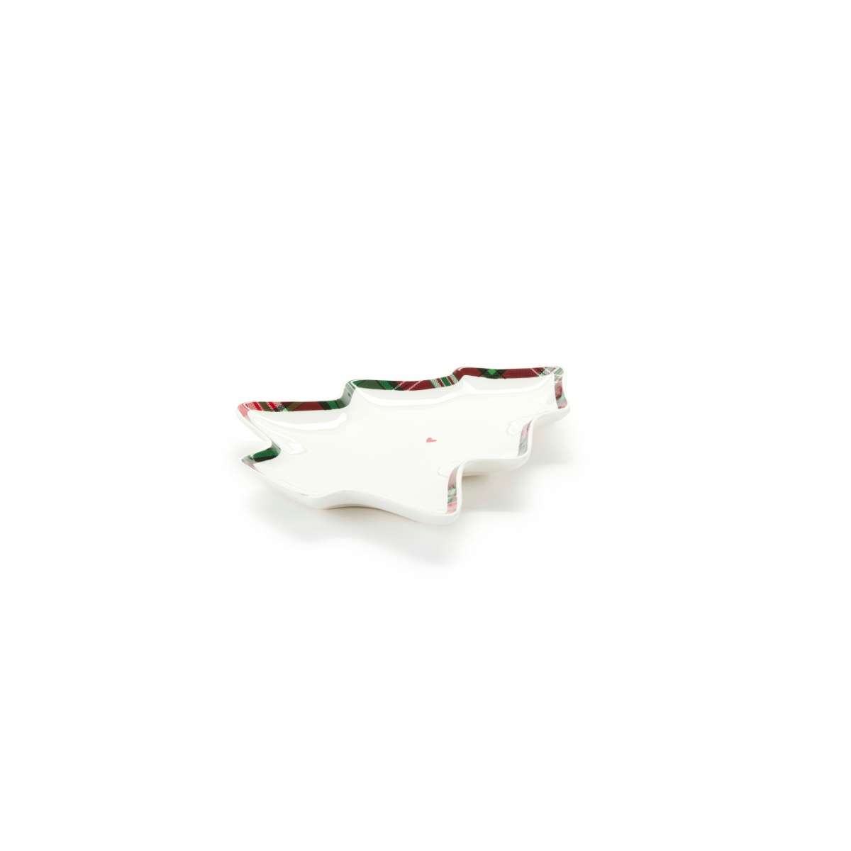 Immagine del prodotto Piatto a forma di Albero di Natale in ceramica con dettaglio Scozzese (3 Misure) | Nuvole di Stoffa