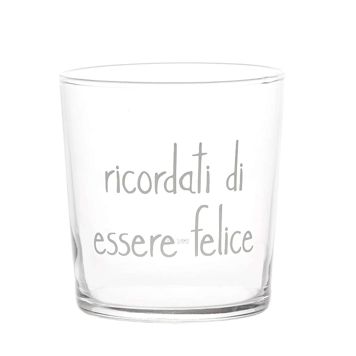 Immagine del prodotto Set 2 Bicchieri in vetro temperato Ricordati di Essere Felice 35.5 cl | Simple Day