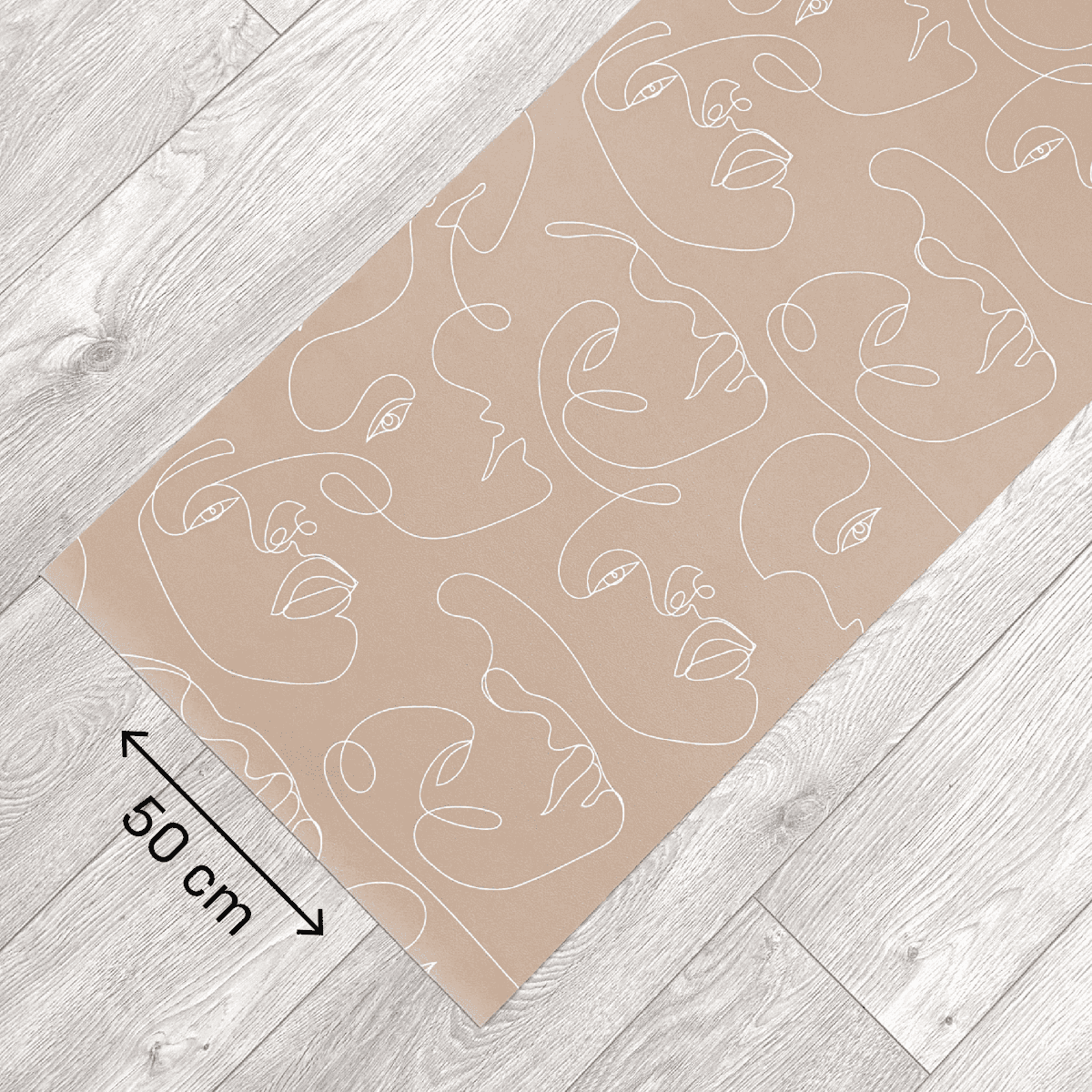 Immagine del prodotto Tappeto Cucina a metro Abstract Beige Volto Bianco in Pvc H 50 cm - scegli tu la misura | Pietro Zanetti Home