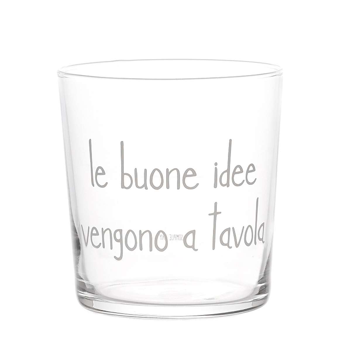 Immagine del prodotto Set 2 Bicchieri in vetro temperato Le Buone Idee Vengono a Tavola 35 cl | Simple Day