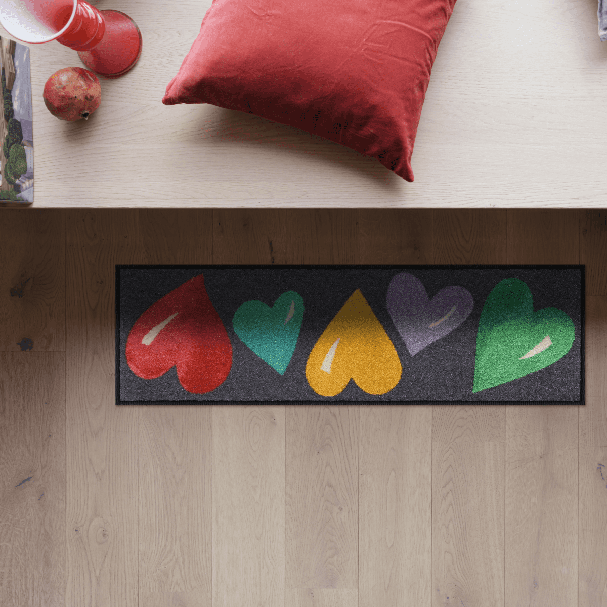 Immagine del prodotto Tappeto In-Outdoor Big Hearts Colourful 30x100cm | EFIA GmbH