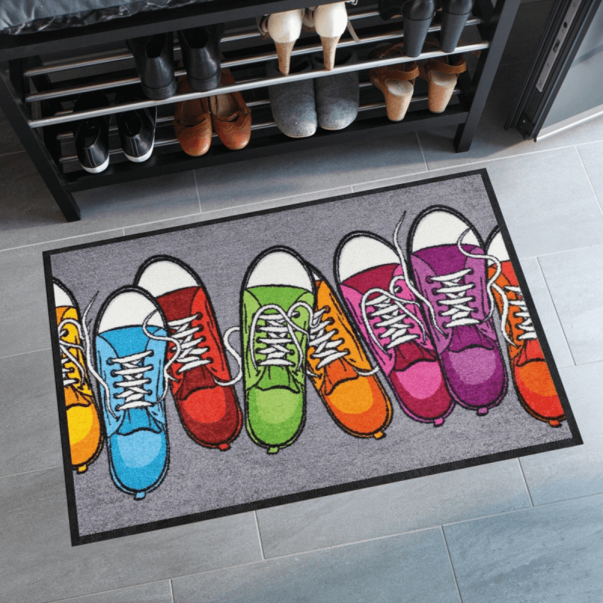 Immagine del prodotto Tappeto In-Outdoor Scarpe Colorate 50x75cm | EFIA GmbH