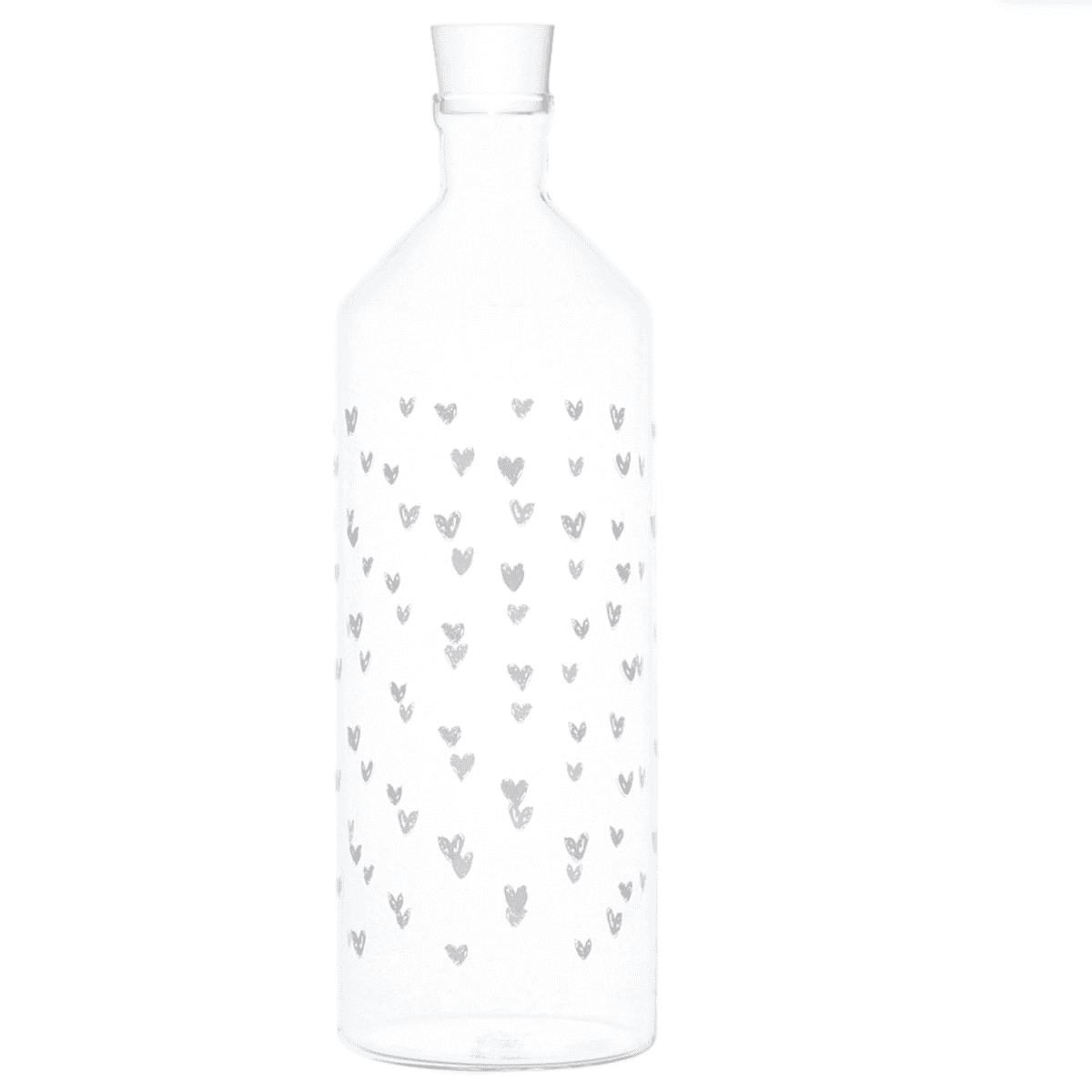 Immagine del prodotto Bottiglia in vetro borosilicato Tappezzata di Cuori con tappo 1400 ml | Simple Day