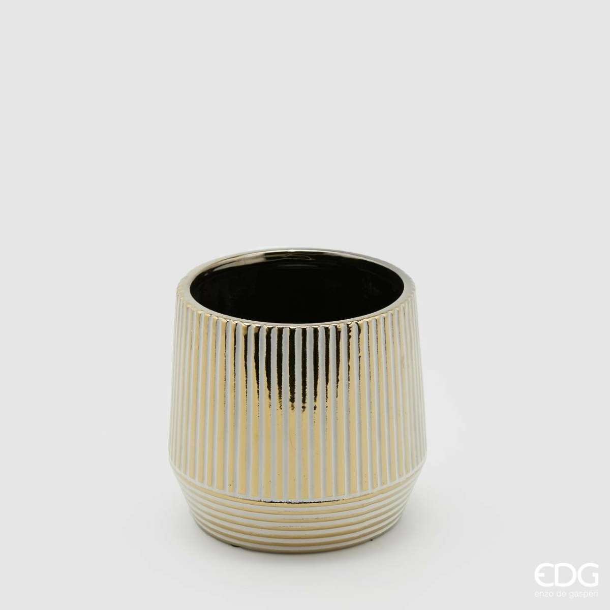 Immagine del prodotto Vaso a Righe in Ceramica Oro (2 misure) | EDG Enzo De Gasperi