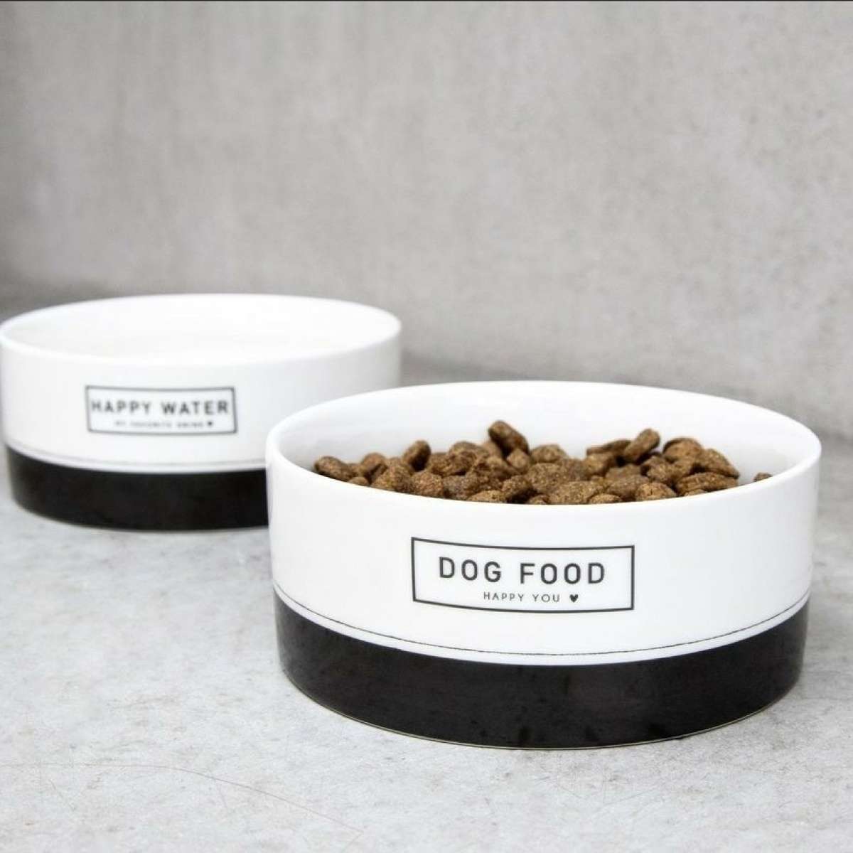 Immagine del prodotto Set 2 Ciotole Cibo e Acqua per Cani Dog Food & Happy Water | Bastion Collections