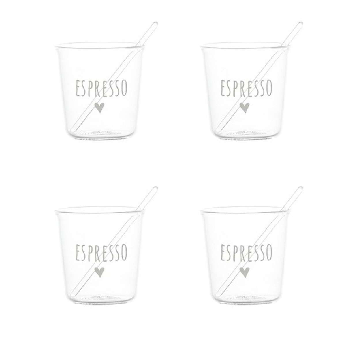 Immagine del prodotto Set 4 Bicchierini Espresso in vetro borosilicato Espresso Bianco | Simple Day