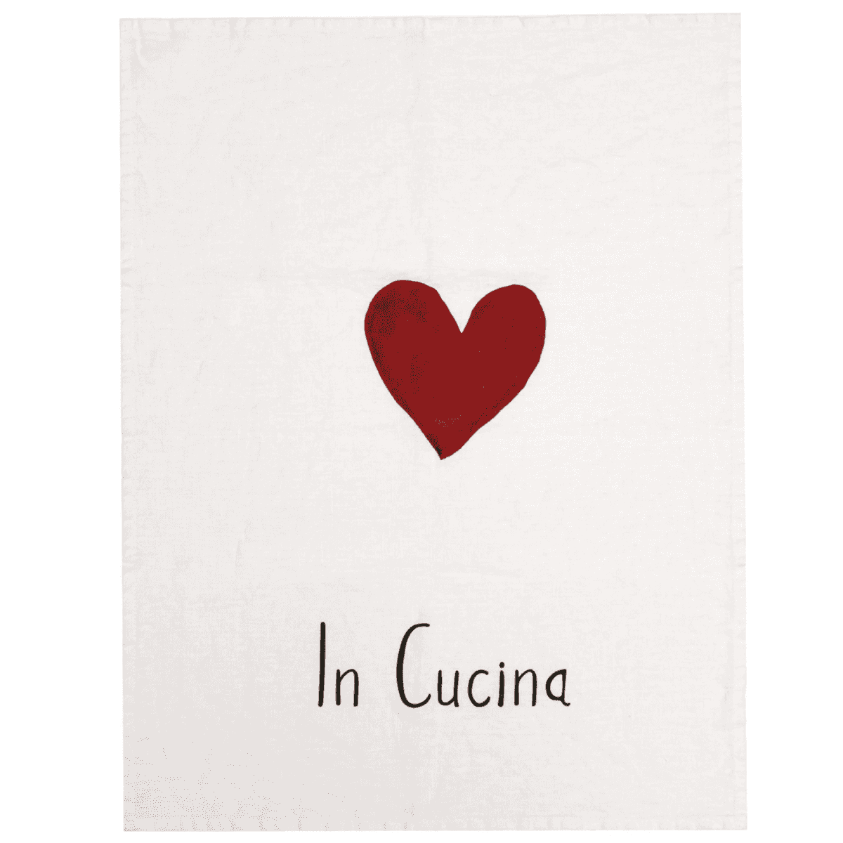 Immagine del prodotto Strofinaccio in Lino In Cucina decoro Cuore Rosso No Stiro | Simple Day