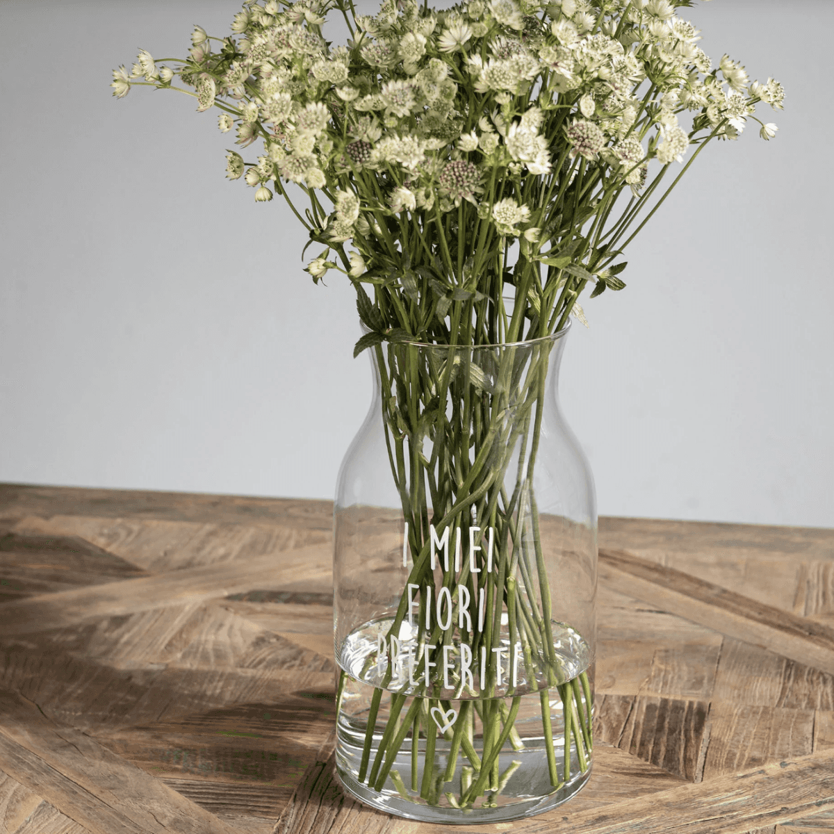 Immagine del prodotto Vaso in Vetro Trasparente I miei Fiori Preferiti MEDIUM ø19x34 cm | Simple Day