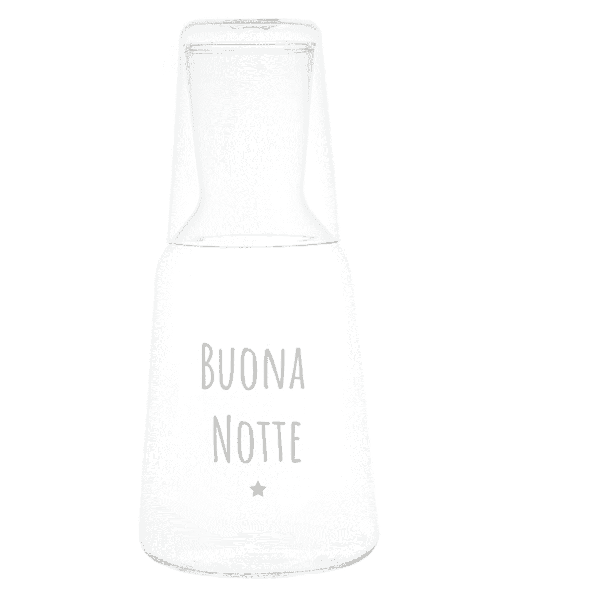 Immagine del prodotto Bottiglia in vetro borosilicato con Bicchiere  Buona Notte | Simple Day