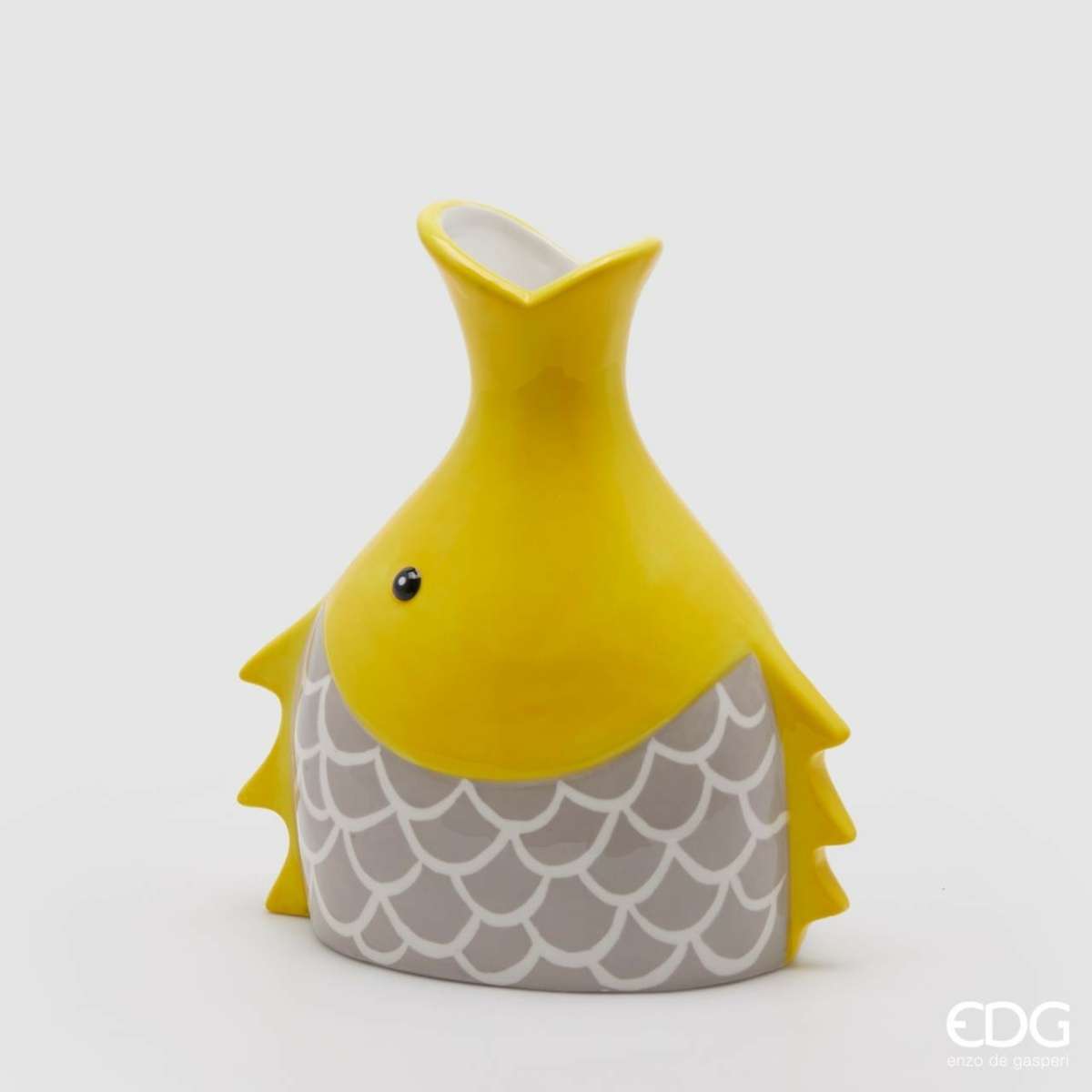 Immagine del prodotto Vaso Testa di Pesce Giallo in Ceramica | EDG Enzo De Gasperi