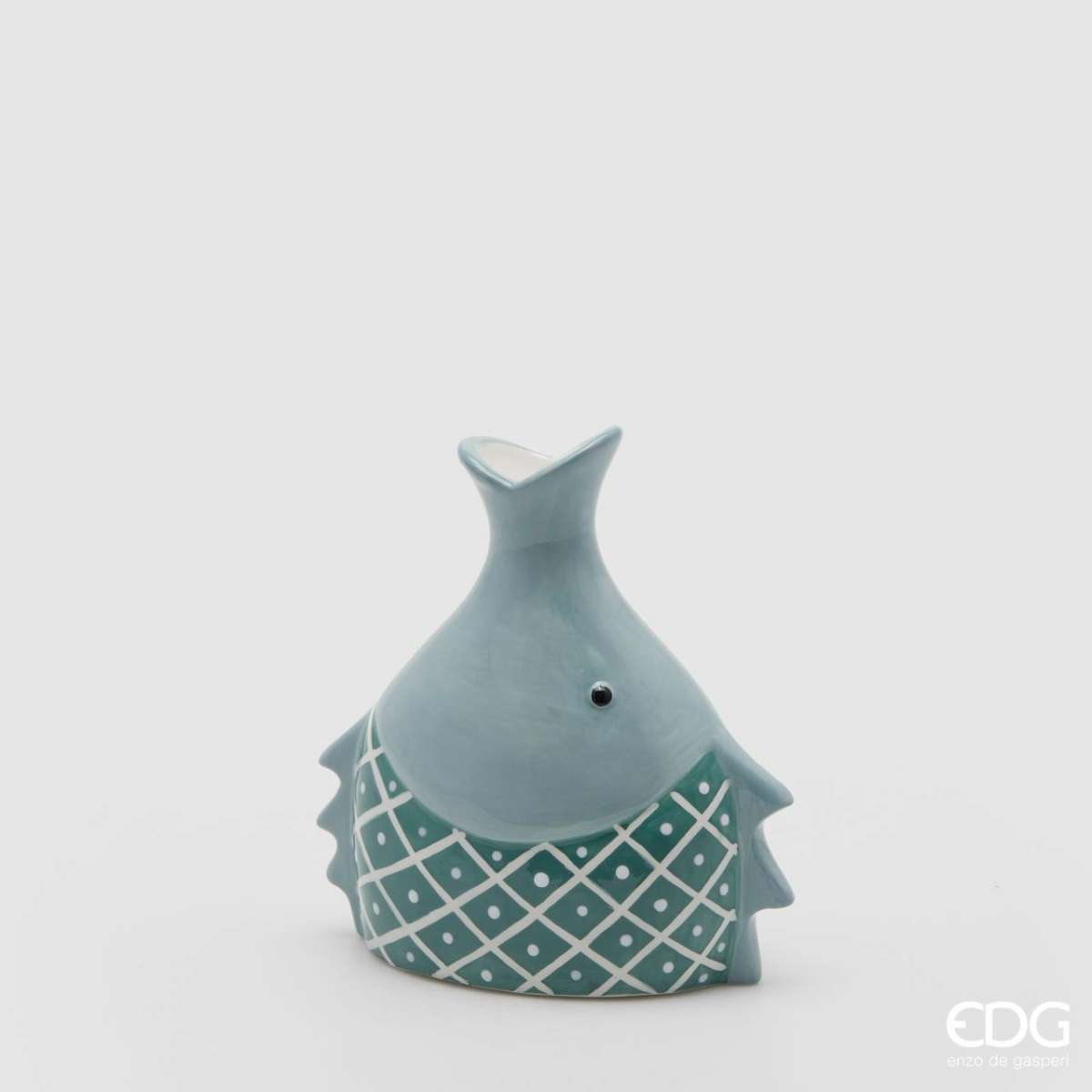 Immagine del prodotto Vaso Testa di Pesce Azzurro in Ceramica | EDG Enzo De Gasperi