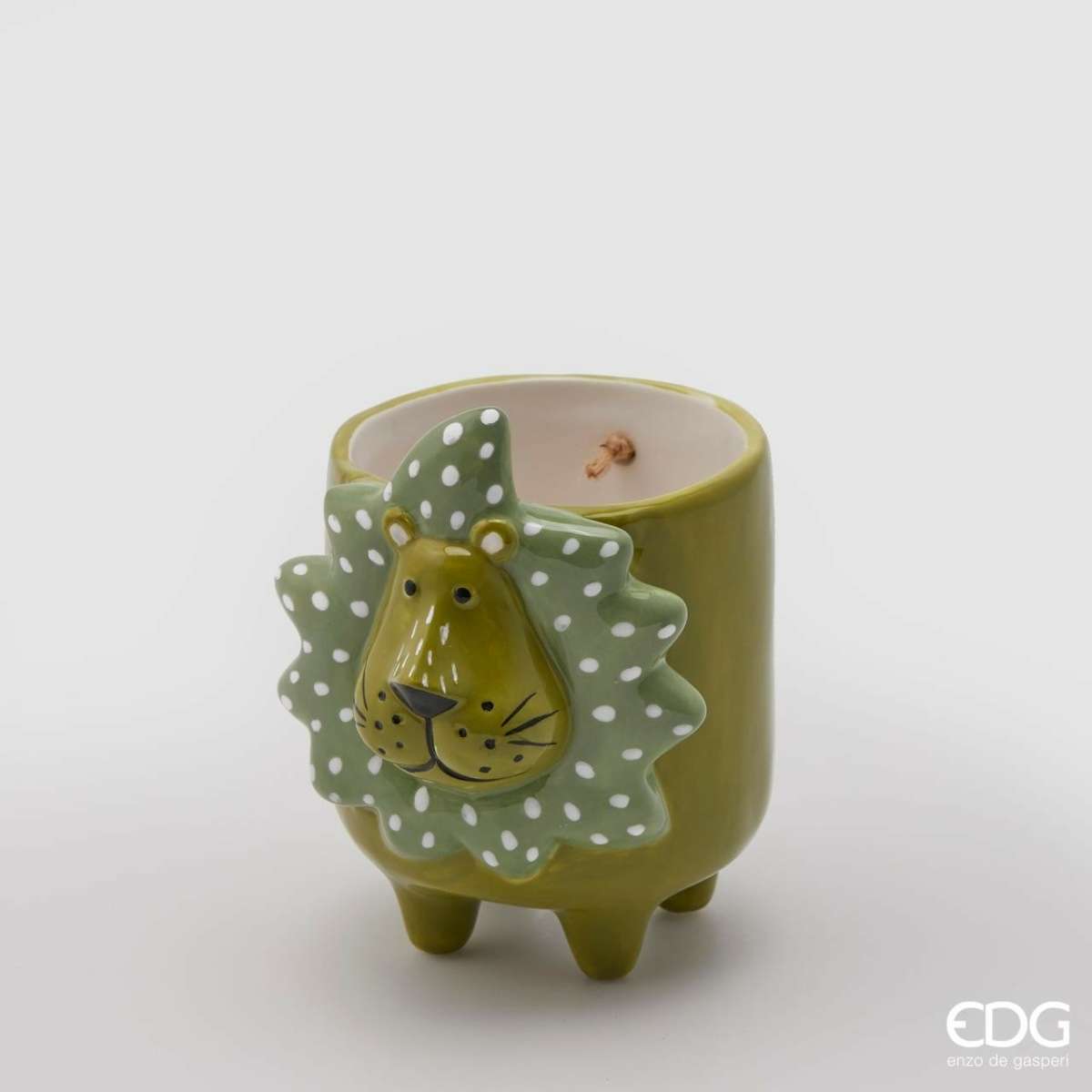 Immagine del prodotto Vaso Leone Piccolo in Ceramica Verde | EDG Enzo De Gasperi