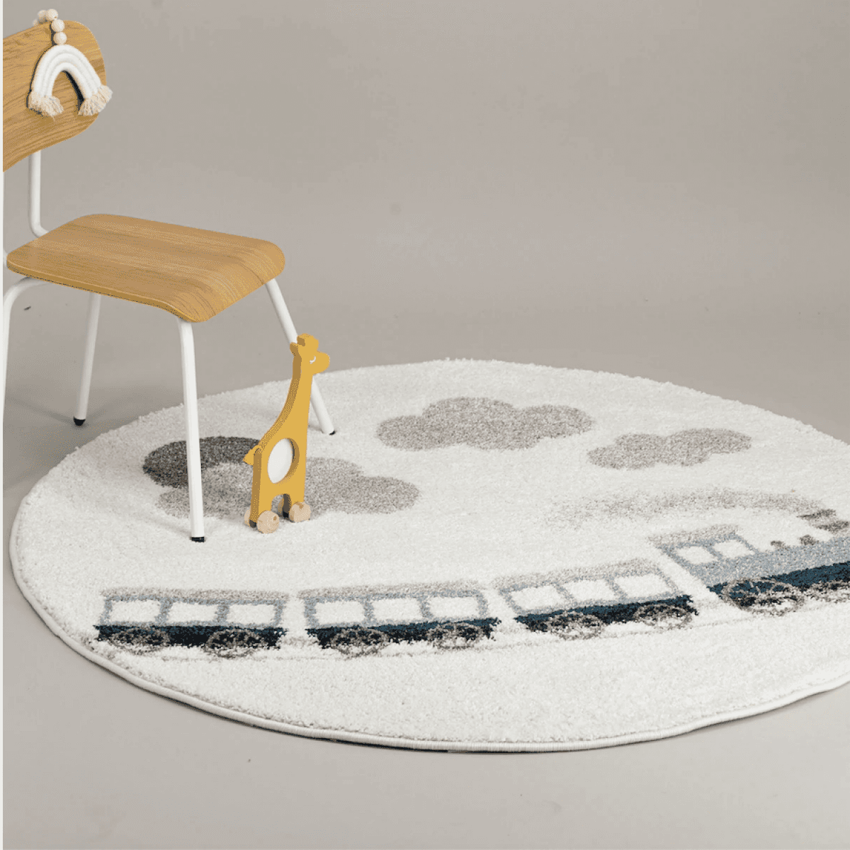 Immagine del prodotto Tappeto Rotondo per bambini Piccolo Trenino 120x120 cm | AFK Living