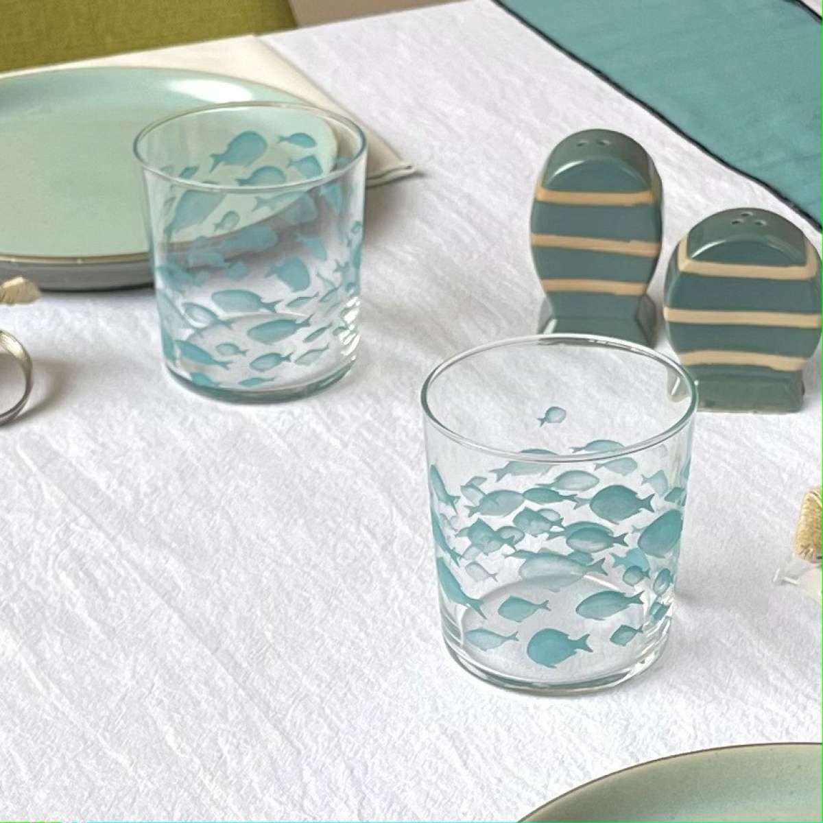 Immagine del prodotto Set 2 Bicchieri in vetro temperato Poissons Bleu 35.5 cl | Côté Table