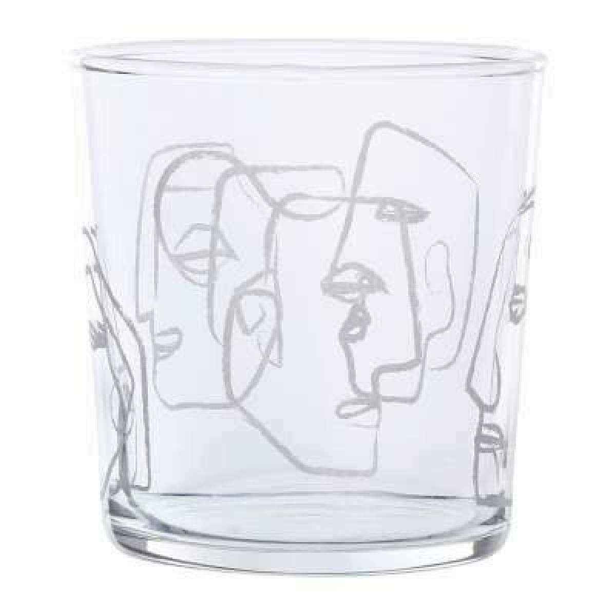 Immagine del prodotto Set 2 Bicchieri in vetro temperato Volti Astratti 35.5 cl | Côté Table