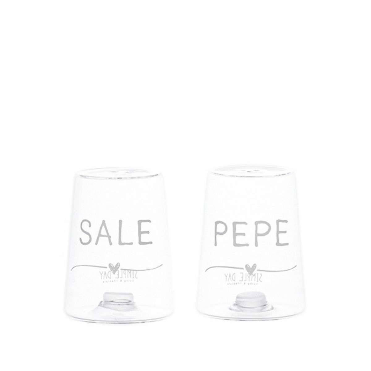 Immagine del prodotto Set Sale e Pepe in Vetro Borosilicato con Cuore 6x7,5 cm | Simple Day