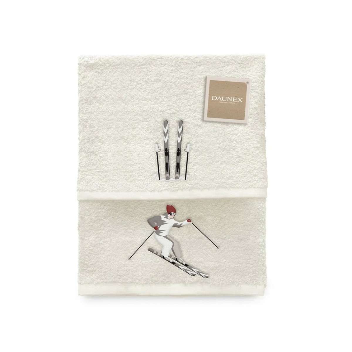 Immagine del prodotto Set Asciugamani ricamati Sciatore (4 Colori) | Daunex