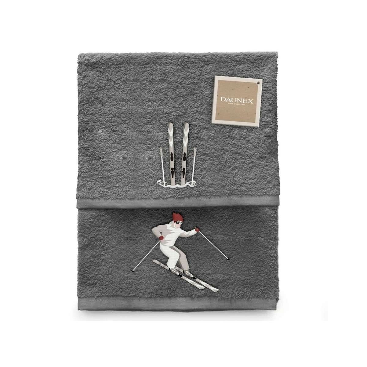 Immagine del prodotto Set Asciugamani ricamati Sciatore (4 Colori) | Daunex