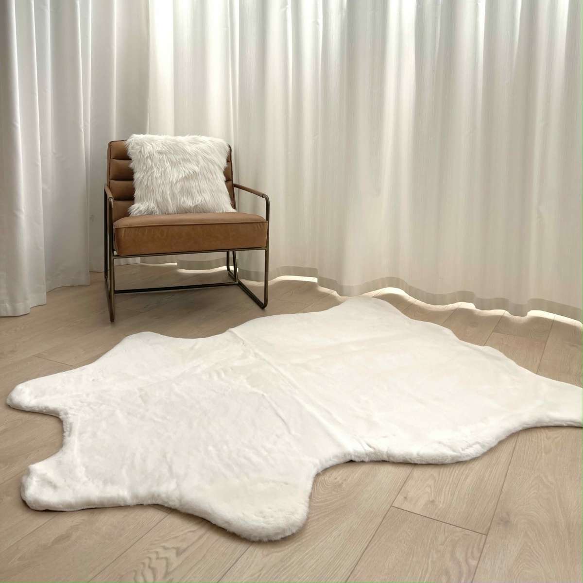 Tappeto Peloso Orsetto Bianco Pelo Corto 130x150 cm - Arredo per la casa