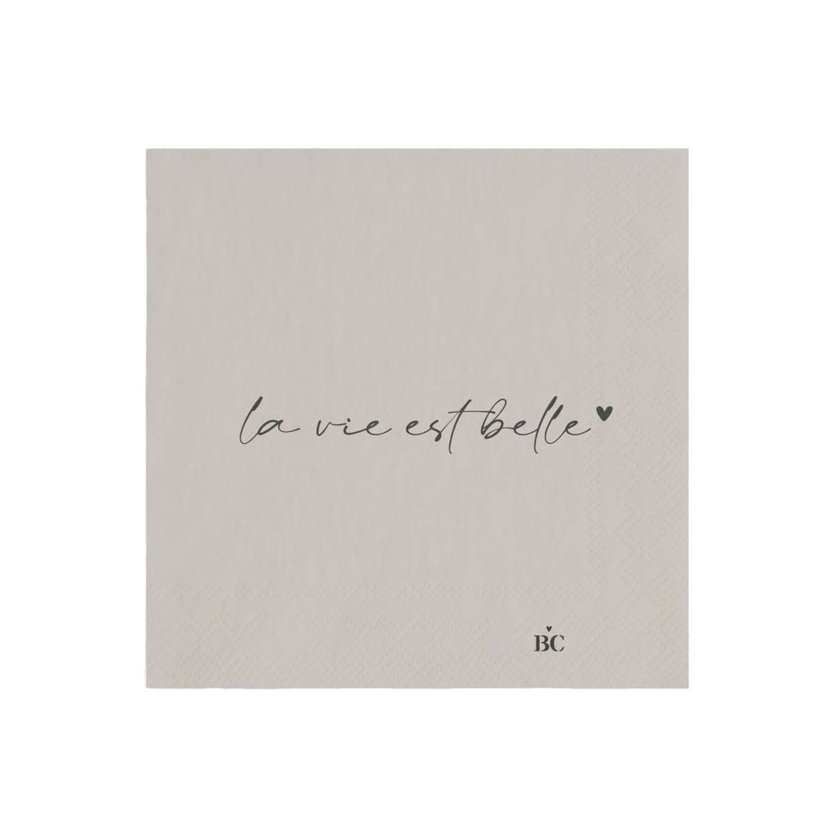 Immagine del prodotto Tovaglioli di Carta Beige La Vie est Belle 12,5x12,5 cm | Bastion Collections