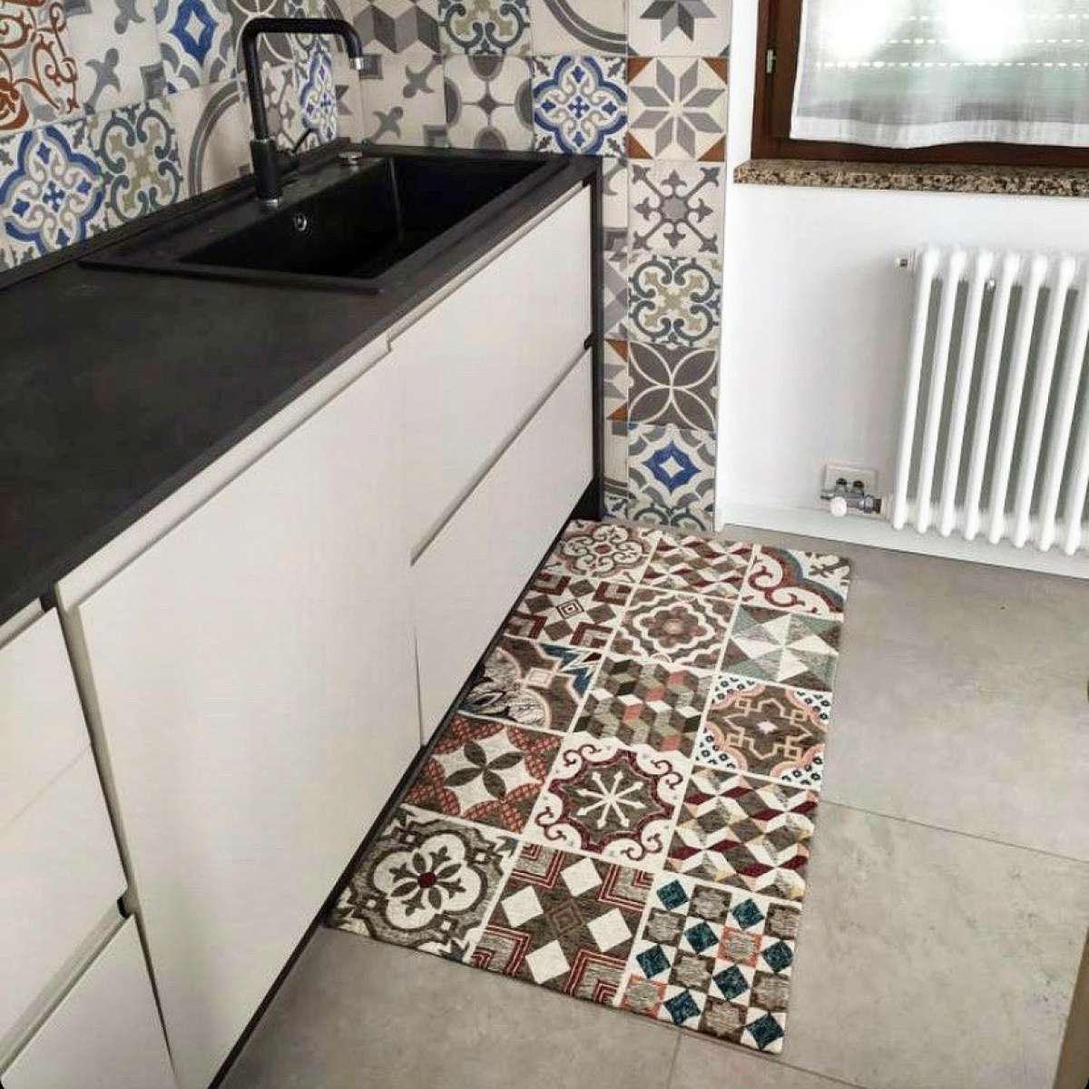 Immagine del prodotto Tappeto Maioliche Grigio Caldo Antiscivolo e Lavabile in Lavatrice | Pietro Zanetti Home