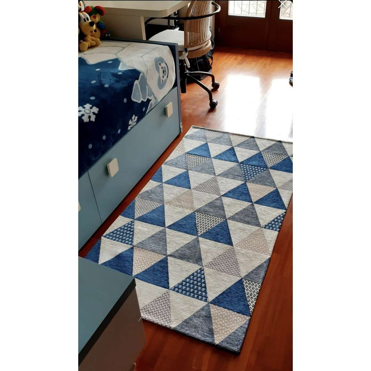 Immagine del prodotto Tappeto Triangoli Bluette Antiscivolo e Lavabile in Lavatrice | Pietro Zanetti Home