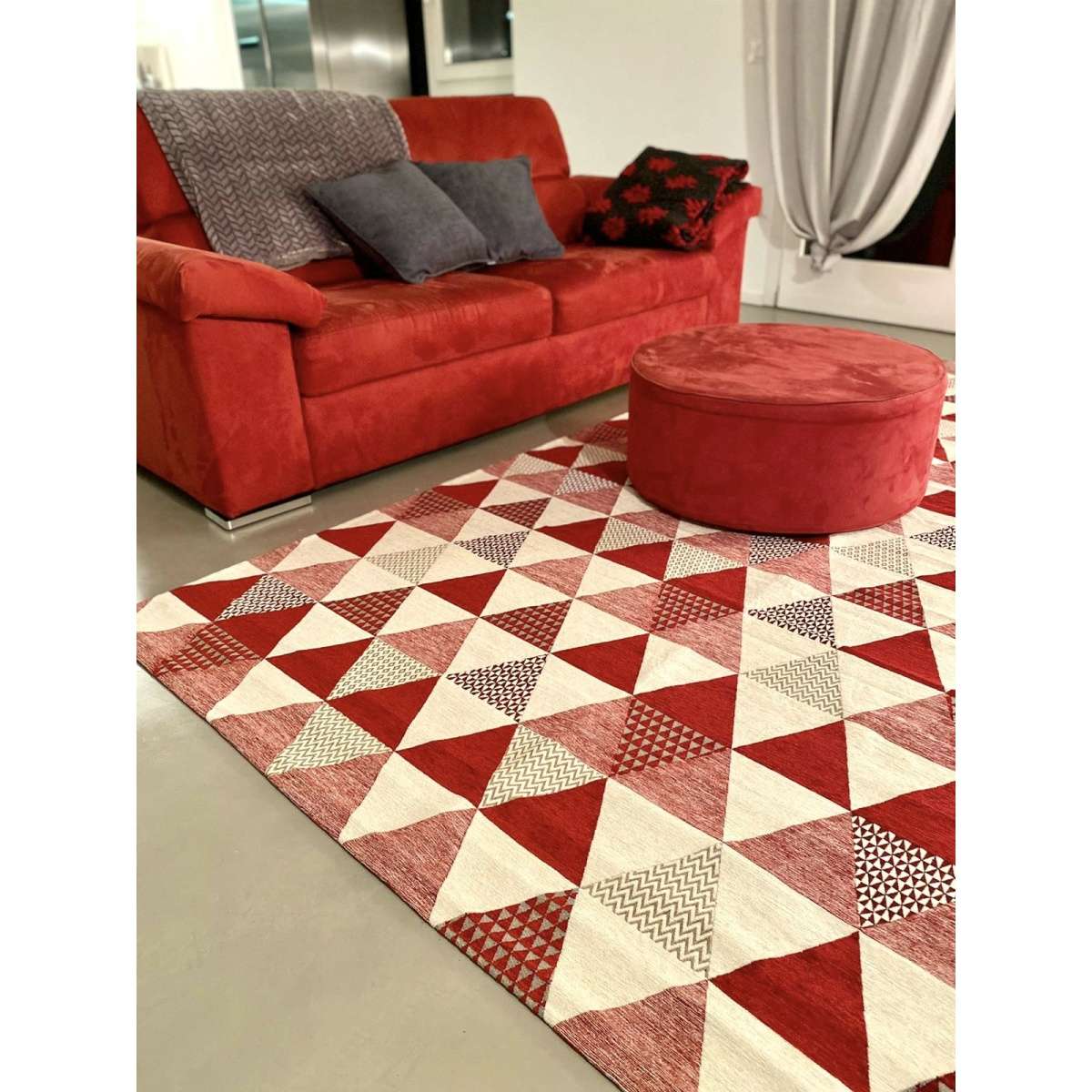 Immagine del prodotto Tappeto Triangoli Rosso Antiscivolo e Lavabile in Lavatrice | Pietro Zanetti Home