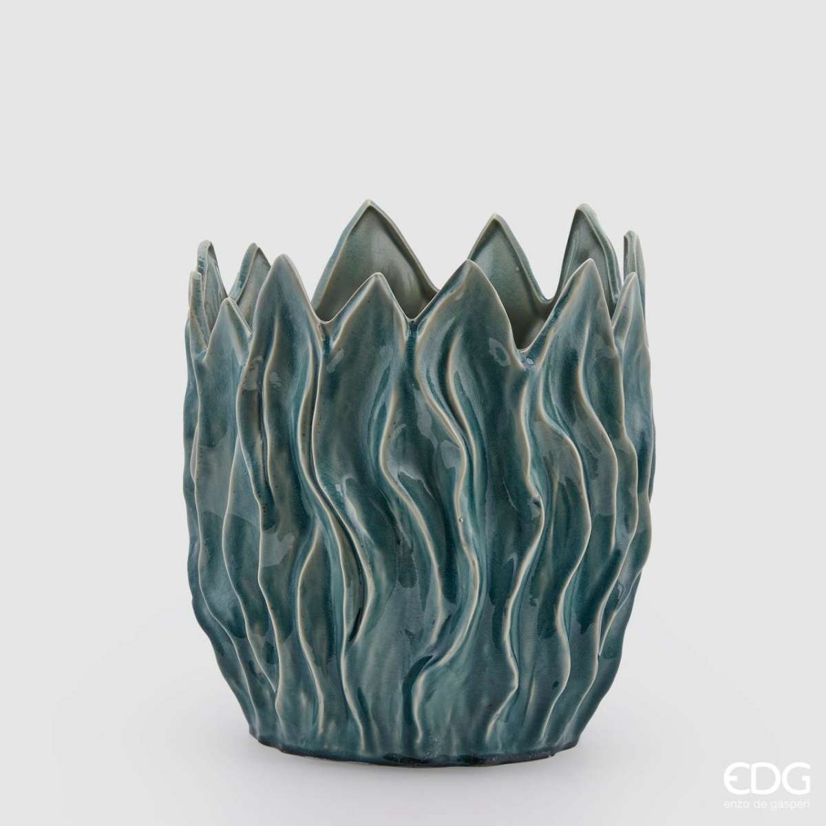 Immagine del prodotto Vaso Chakra Alghe in Ceramica Blu h36 x ø34 cm | EDG Enzo De Gasperi
