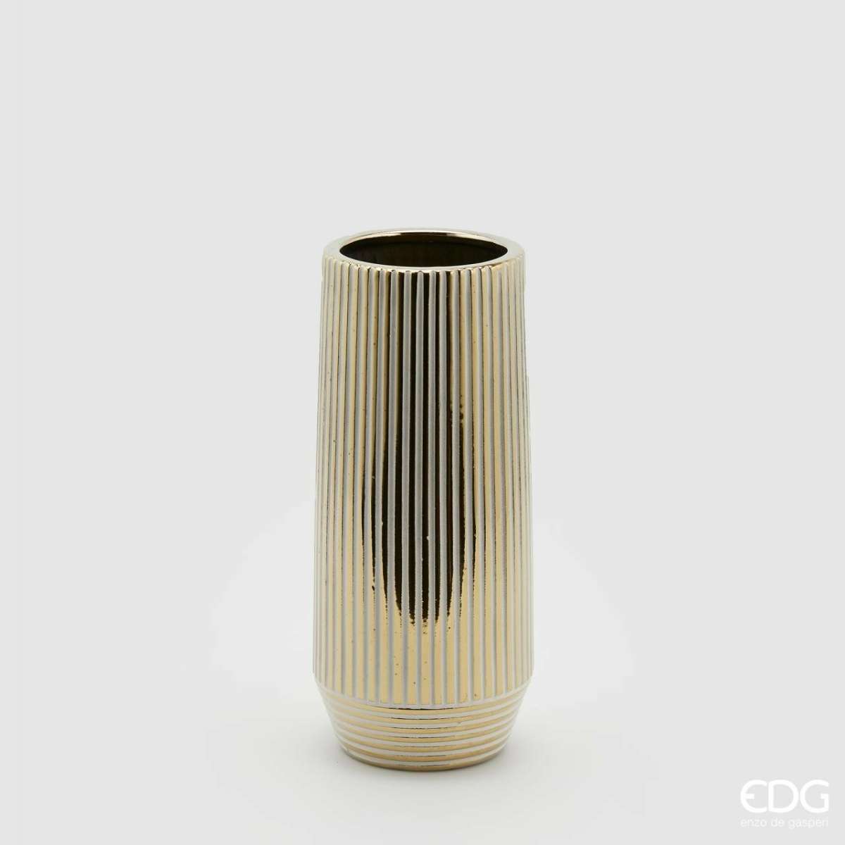 Immagine del prodotto Vaso a Righe in Ceramica Oro (2 misure) | EDG Enzo De Gasperi