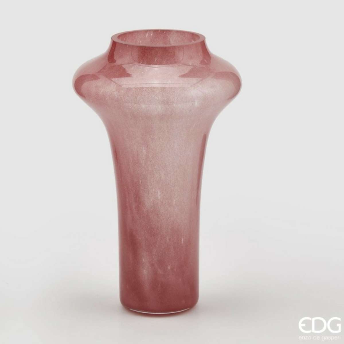 Immagine del prodotto Vaso con Disco in Vetro Rosa h30xø20 cm | EDG Enzo De Gasperi