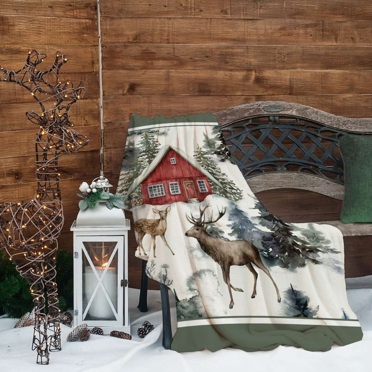 Immagine del prodotto Plaid Christmas in Velluto Stampato e Trapuntato a mano 150x170 cm | Pietro Zanetti Home
