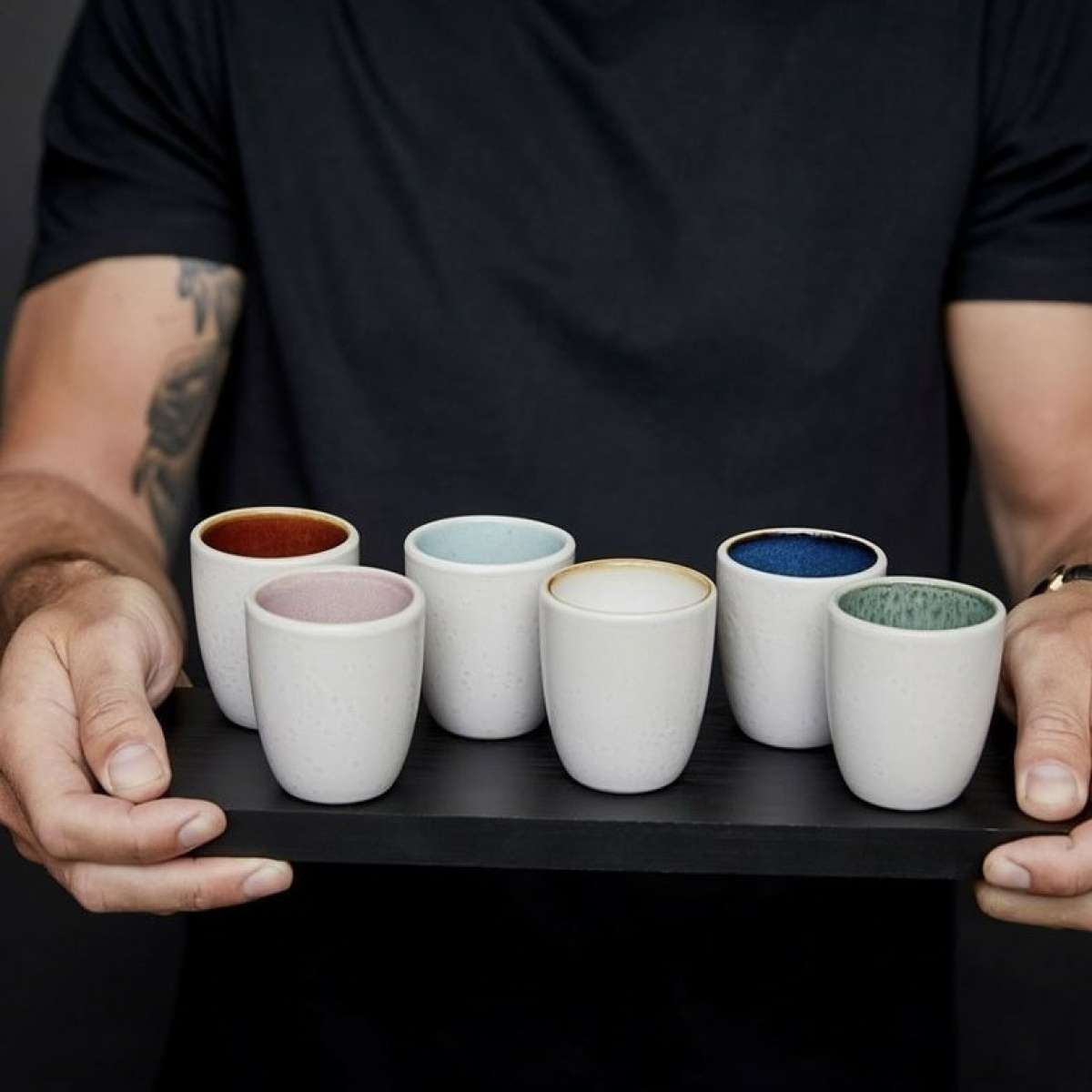 Immagine del prodotto Set 6 Bicchierini Espresso in ceramica Light interno colorato | Bitz