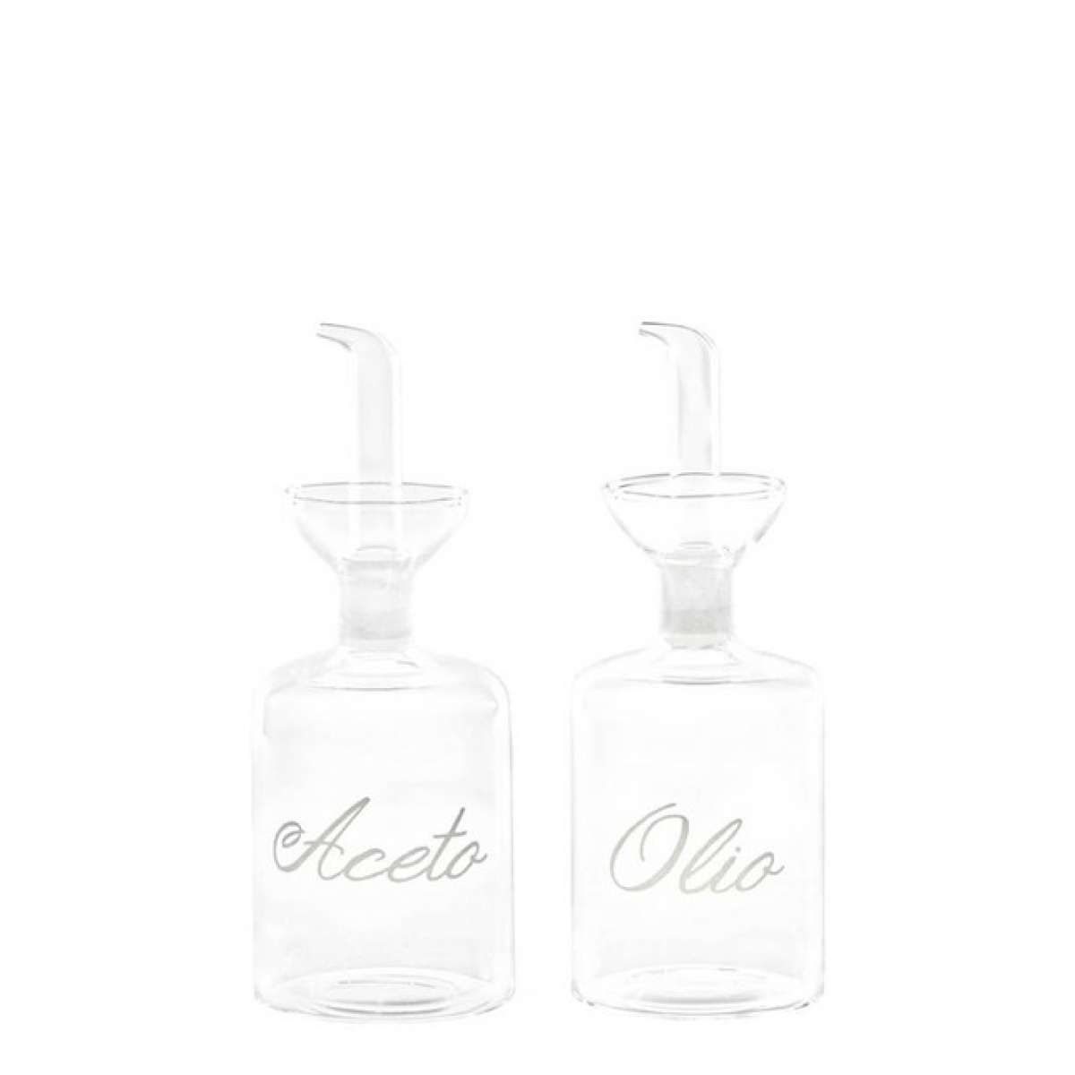 Immagine del prodotto Set 2 Bottiglie Condimenti in Vetro Olio/Aceto Corsivo 250 ml | Simple Day