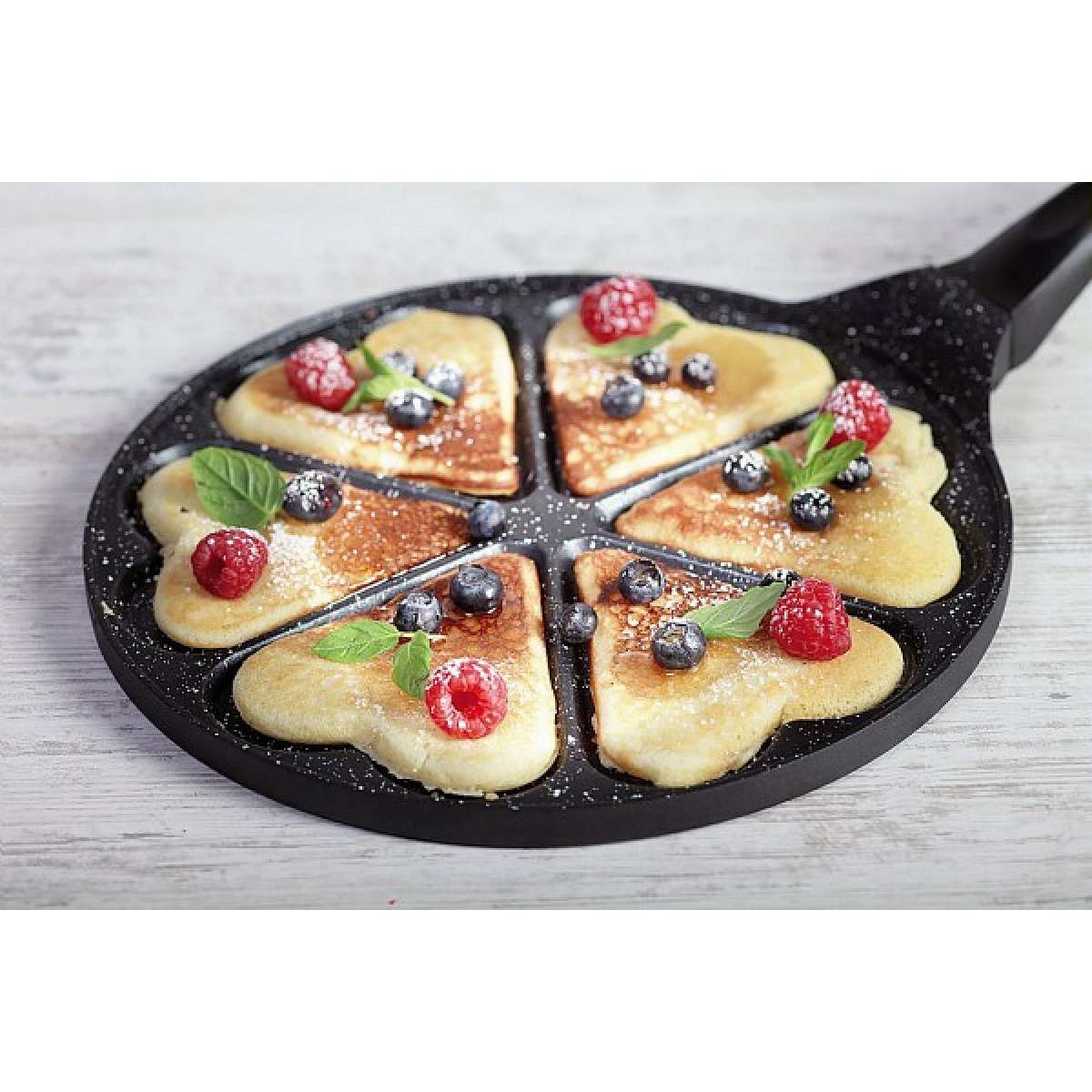 Piastra per Pancake Forma a Cuore 26 cm Alluminio Nero - Arredo per la casa